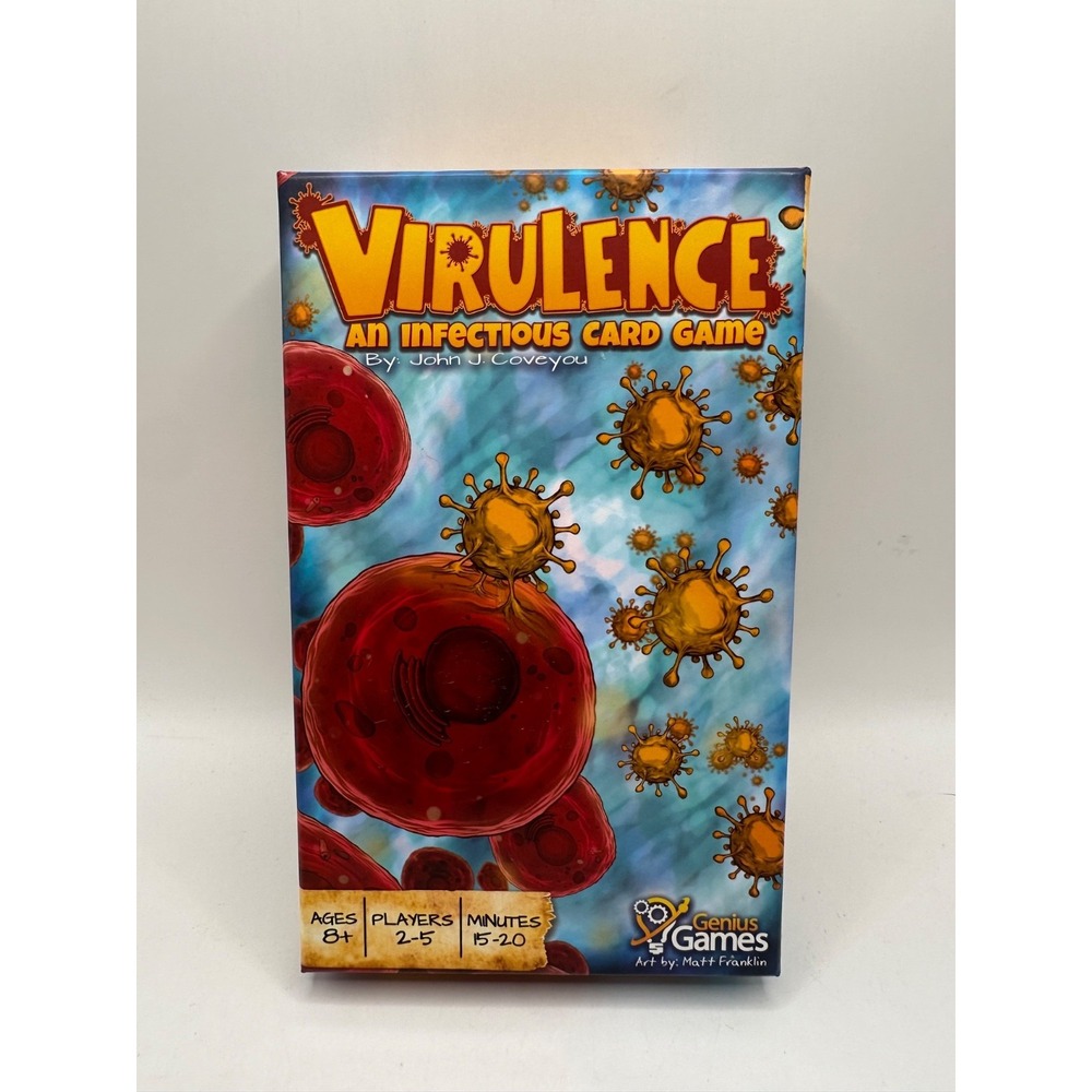 Virulence An Infectious Card Game Genius Games COMPLETE Ages 8+ 2-5 Players